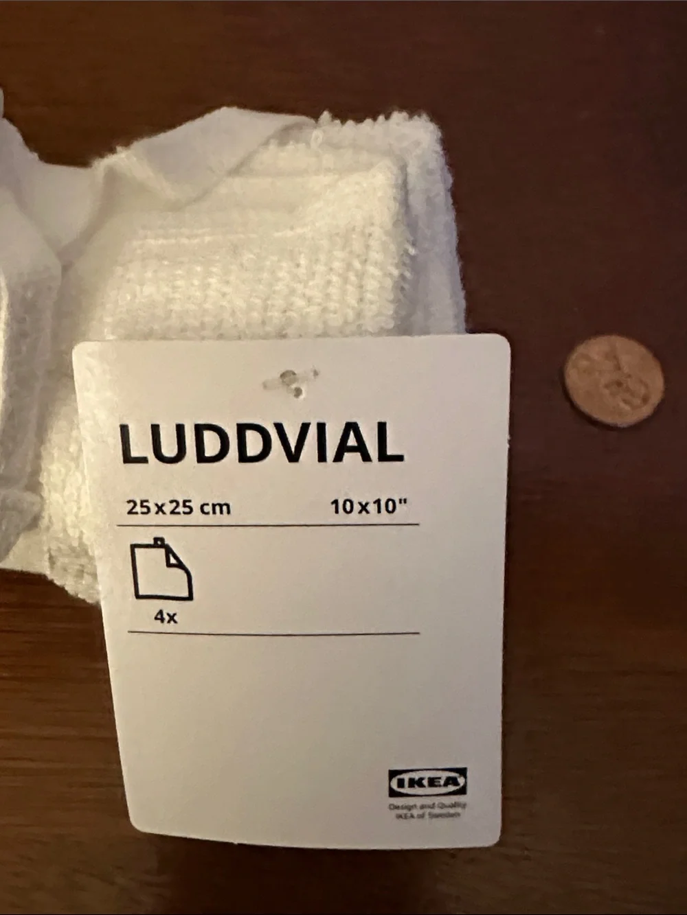 IKEA LUDDVIAL White Washcloths - 4 Pack